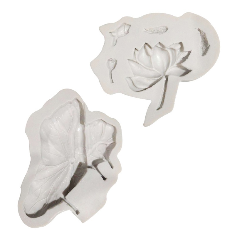 Set 2 khuôn silicone làm bánh hình hoa sen tiện dụng