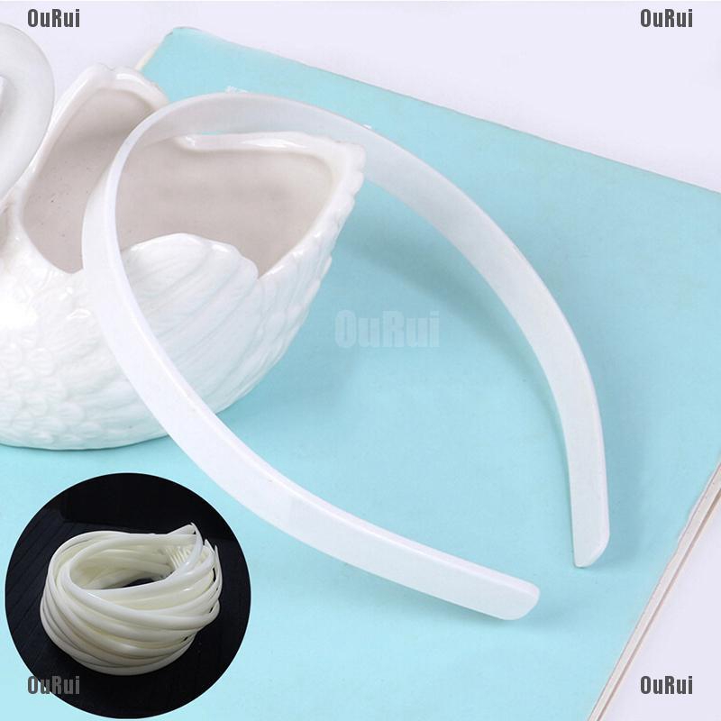 (FCC) Bộ 10 Băng Đô Nhựa Màu Trơn Phụ Kiện Tóc