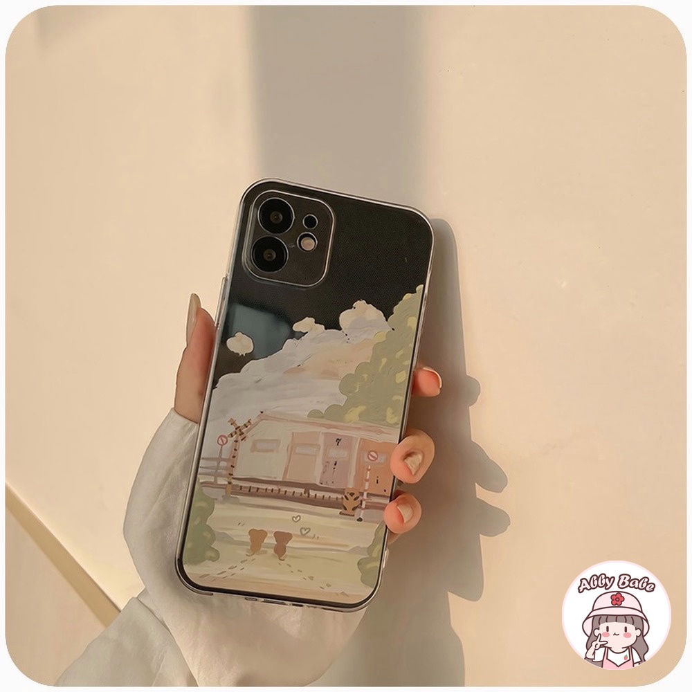 Ốp Điện Thoại TPU Mềm Trong Suốt Chống Sốc Vẽ Hình Tranh Sơn Dầu Cho IP 13 12 11 Pro Max XR 8 7 Plus