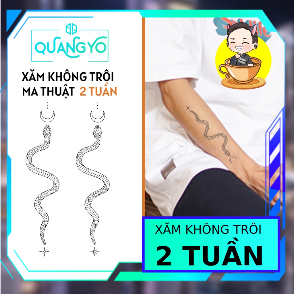 Hình xăm không trôi con rắn đêm mặt trăng, ngôi sao, Hình xăm ma thuật, Xăm giống Inkaholic