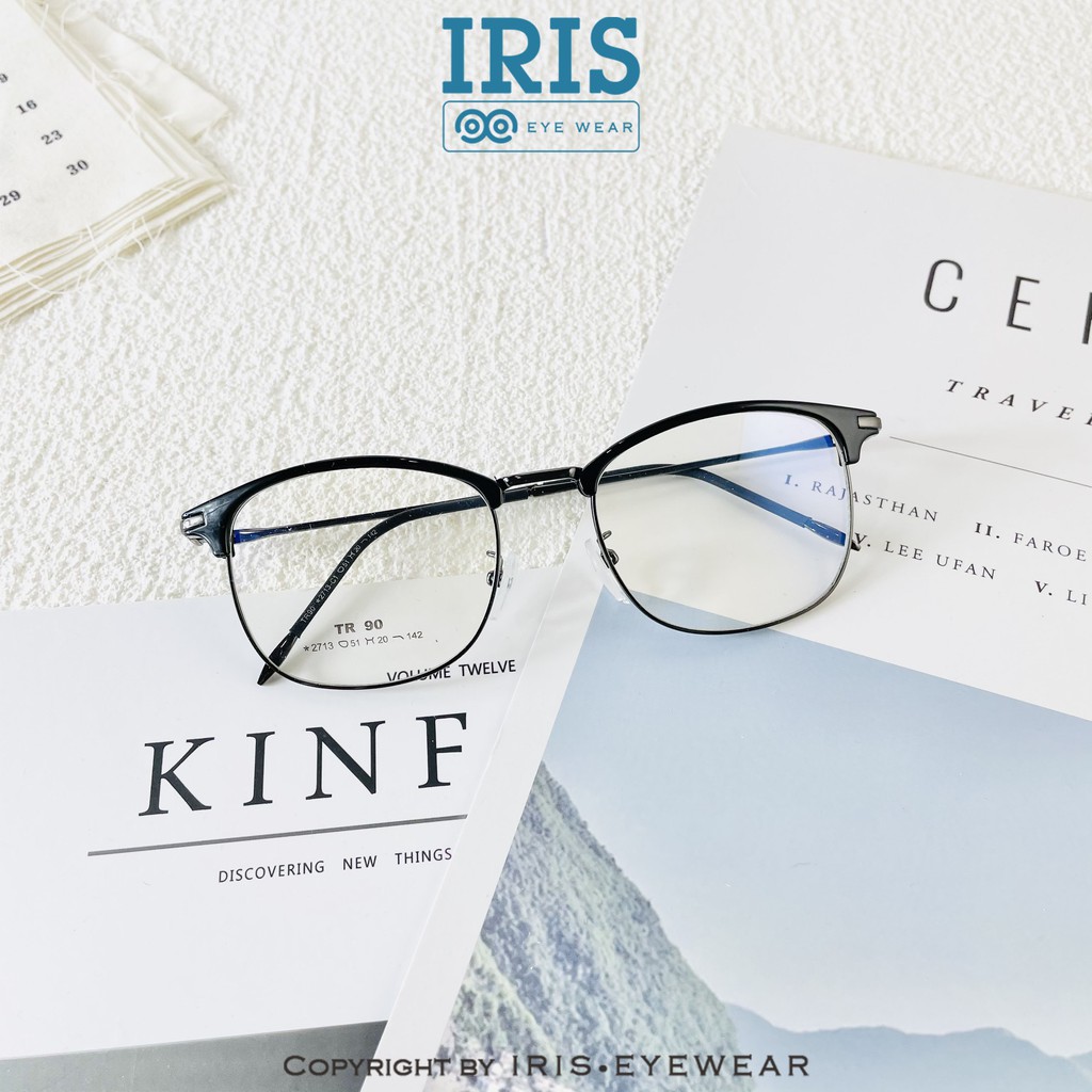 Gọng kính Lami vuông dáng bầu kết hợp nhựa Iris Eyewear 2021