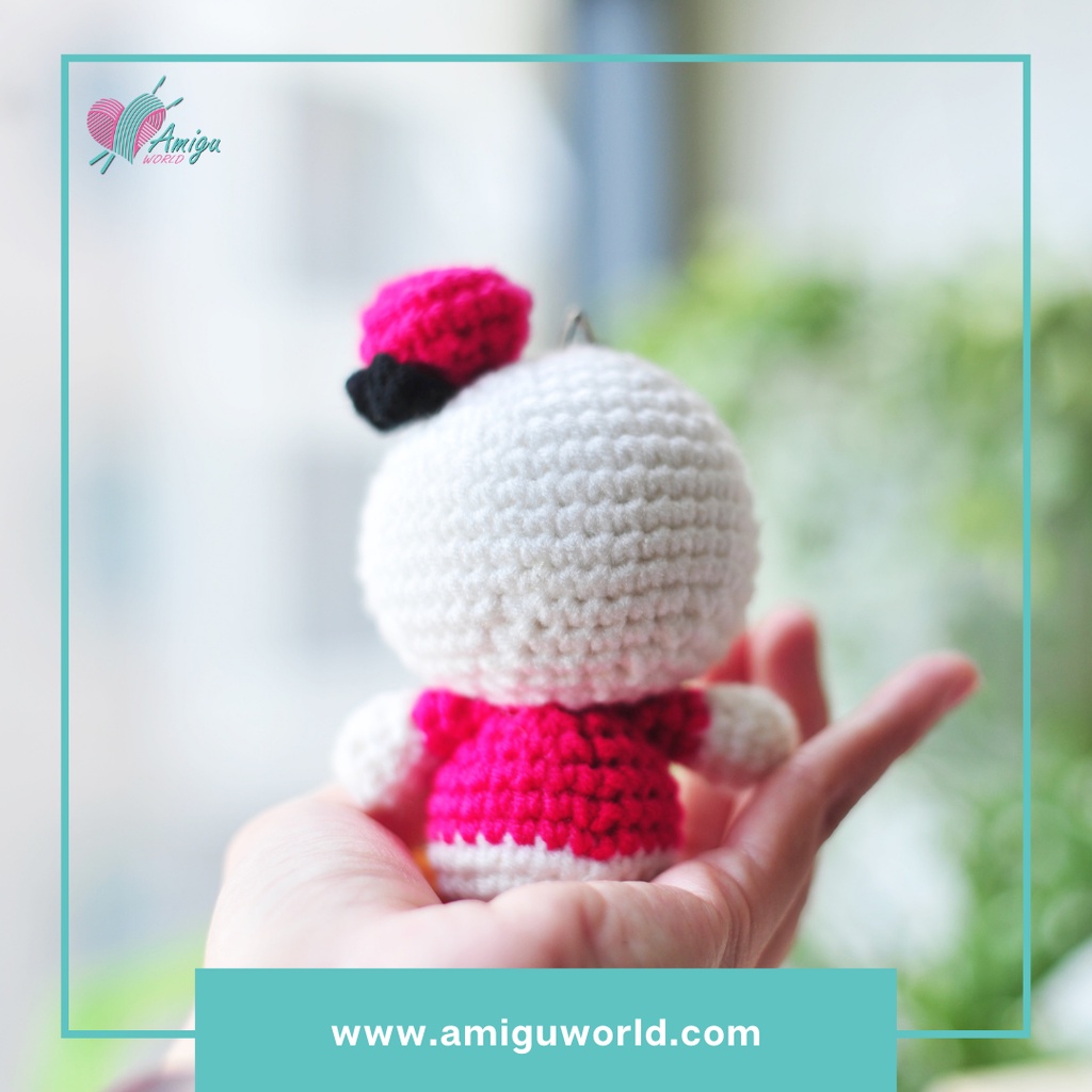 Móc khóa thú bông - Gấu bông Vịt Donald (Xanh - Đỏ) handmade - Amigurumi - Thú bông bằng len - Nhân vật Disney