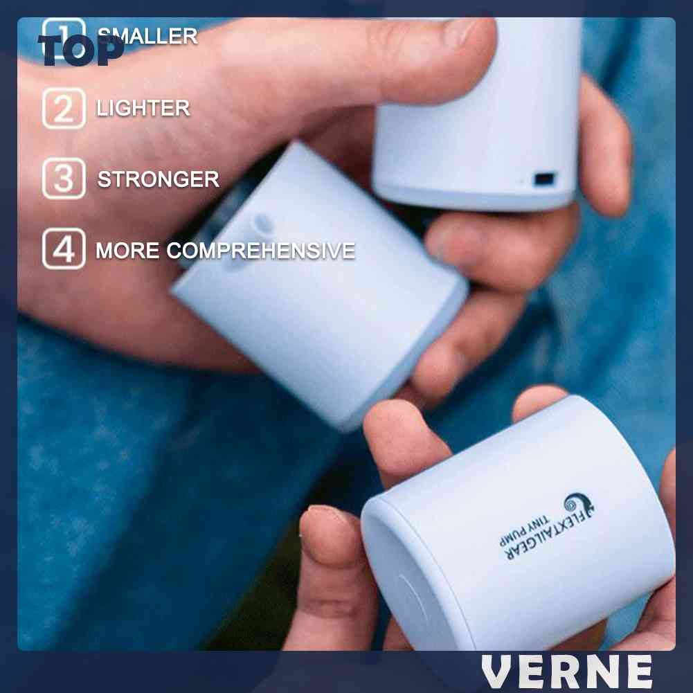Bơm Hơi Mini VERNE Siêu Nhẹ Sạc USB Tiện Dụng Khi Đi Cắm Trại