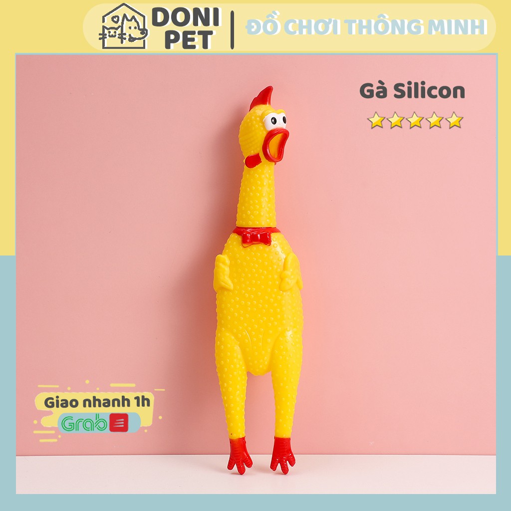 Đồ chơi cho chó mèo gà cao su silicon - gà la hét