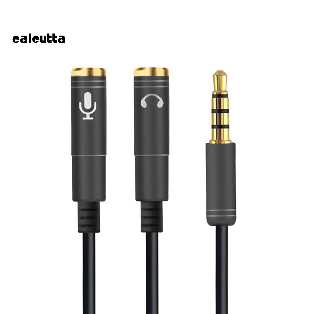 ✡COD✡3.5mm Jack Stereo Headphone Mic Audio Y Splitter Extension Adapter Cable Cord