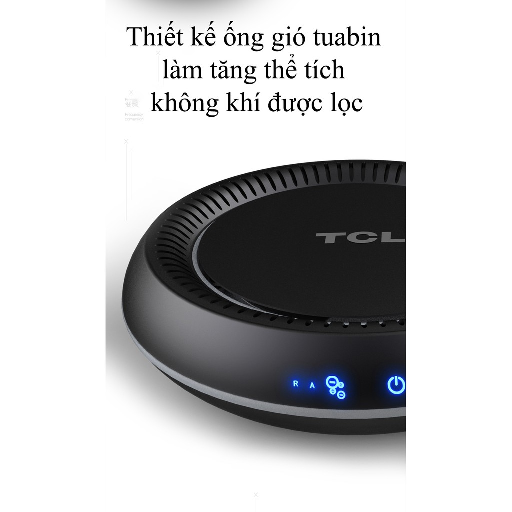 Máy lọc không khí ô tô, xe hơi TCL KJ6F-C3 lọc bỏ bụi bẩn PM 2.5mm cao cấp (tặng kèm 1 lõi lọc, có tổng cọc 2 lõi)