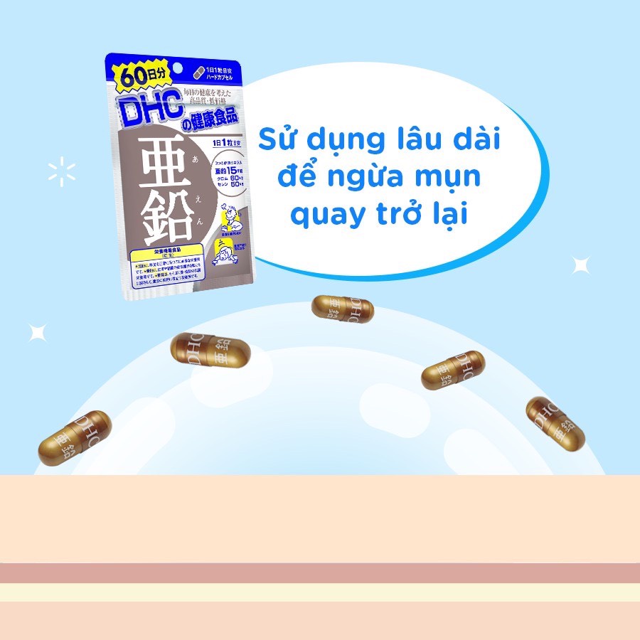 Viên uống DHC bổ sung kẽm hỗ trợ giảm mụn và tăng cường sức đề kháng Nhật Bản 15 viên - HEBU OFFICIAL STORE