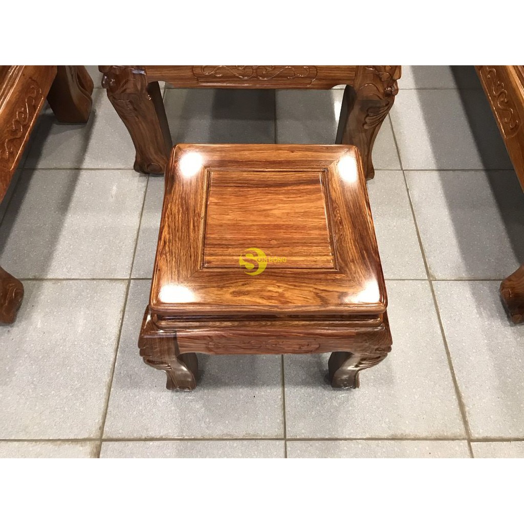 Bộ bàn ghế gỗ hương đào vân tuyển 6 món tay 12