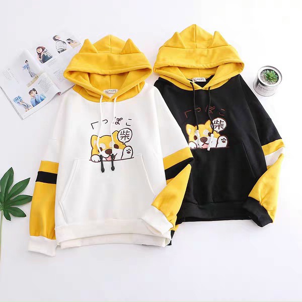 Áo Khoác, Áo Hoodie nỉ bông Cún Corgi có nón phía sau cực xinh xắn đáng yêu - Hany Shop | BigBuy360 - bigbuy360.vn