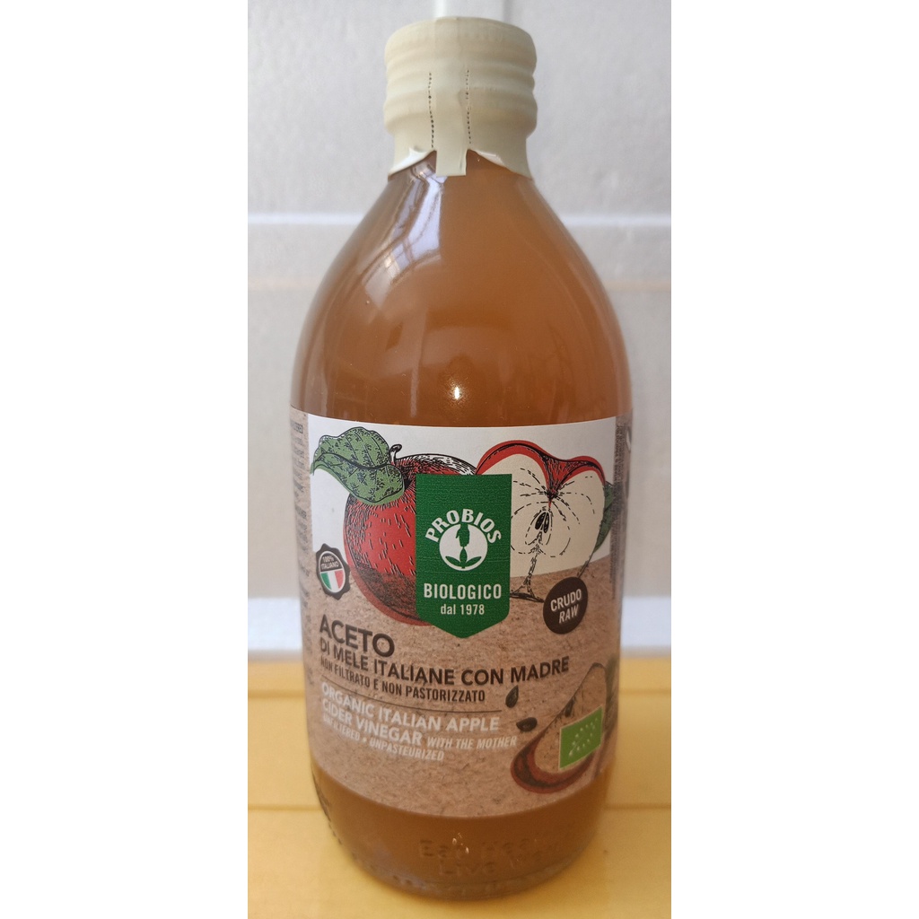 ✅ORGANIC✅  Giấm Táo hữu cơ (Có giấm cái) ProBios 500ml [Giấm Cao Cấp từ Ý]