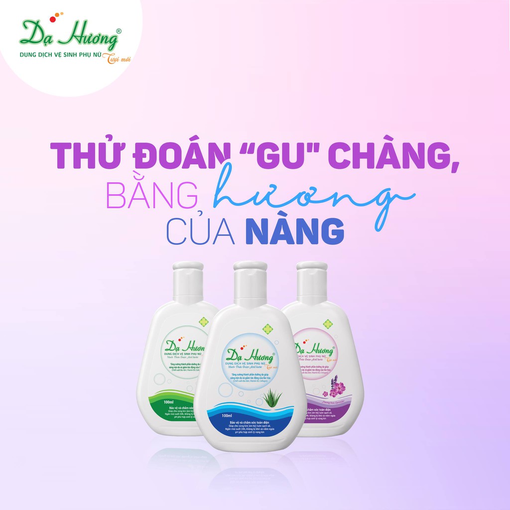 Dung dịch vệ sinh phụ nữ Dạ Hương - cân bằng PH, độ ẩm, ngăn mùi suốt 24h