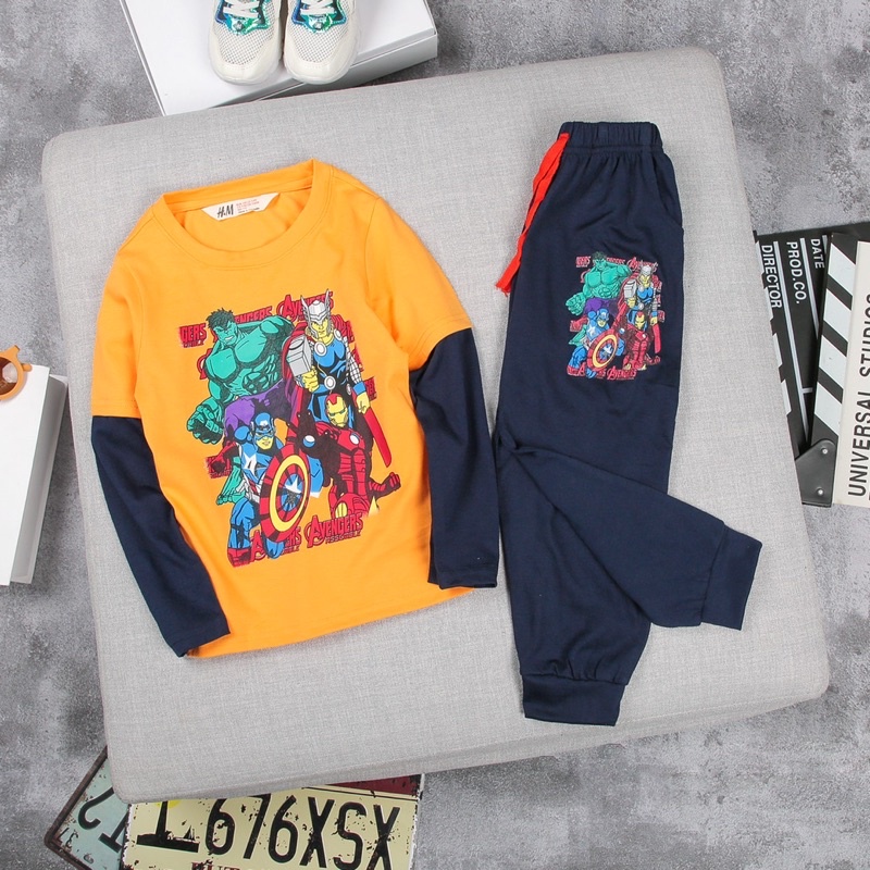 Bộ dài tay bé trai nối cotton mềm 2-7(10-24kg)