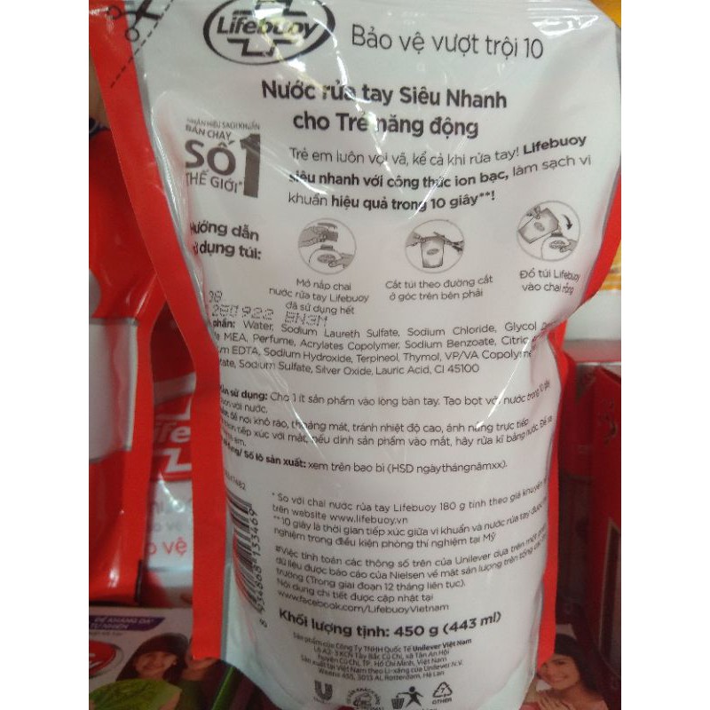 Nước rửa tay lifebuoy túi 450g