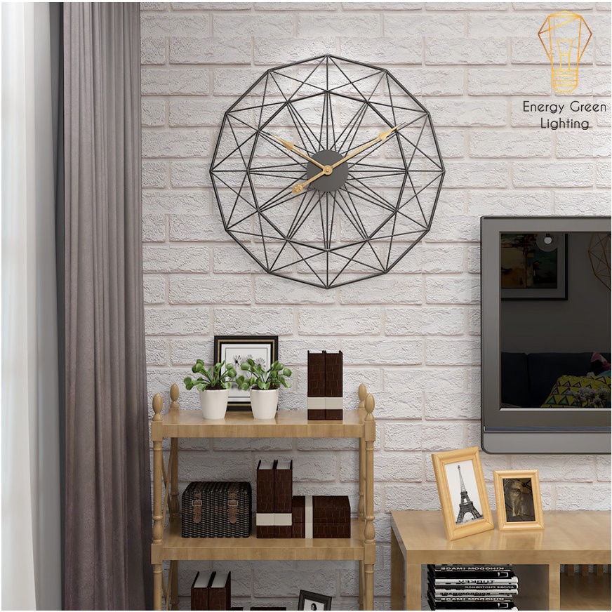Đồng Hồ Treo Tường Energy Green Lighting Vintage DH-98 - Trang Trí Nghệ Thuật Cao Cấp - Sang Trọng - Đường Kính 60cm