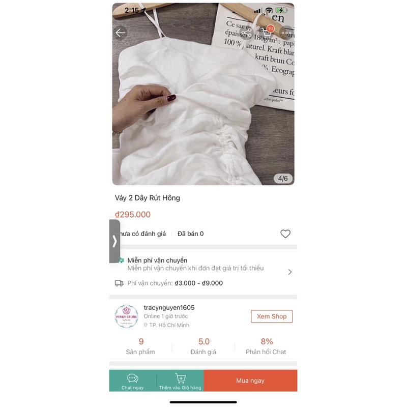 Váy 2 dây rút hông