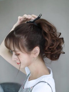 Buộc xoăn ngắn tóc giả