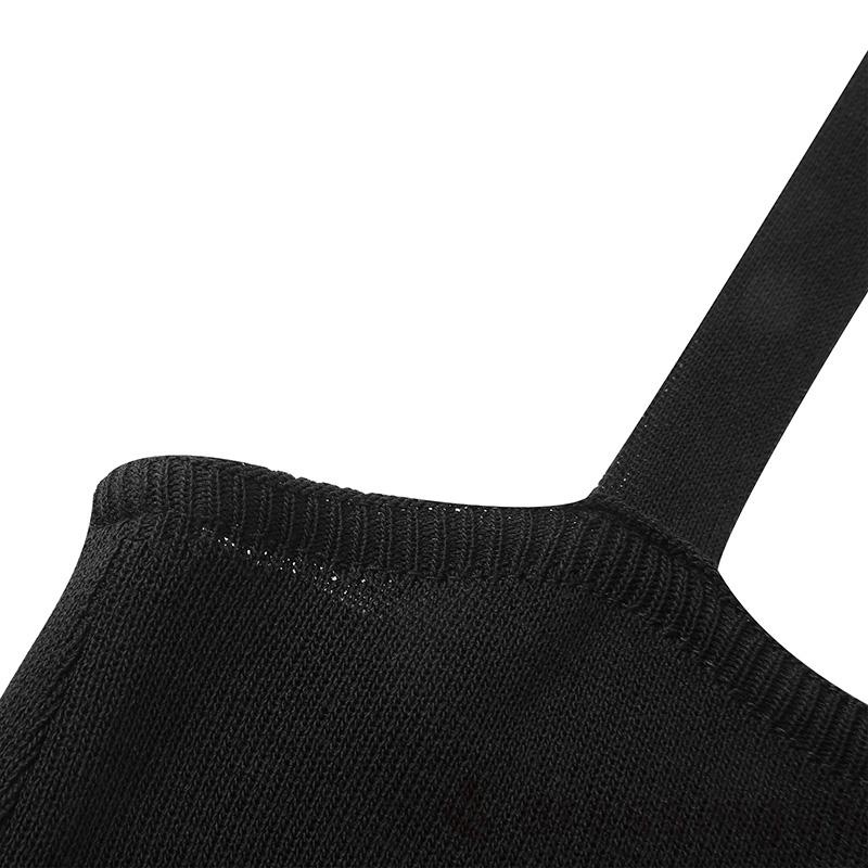 Áo Tank Top Hai Dây Màu Trắng/Đen Thời Trang Mùa Hè Cho Nữ