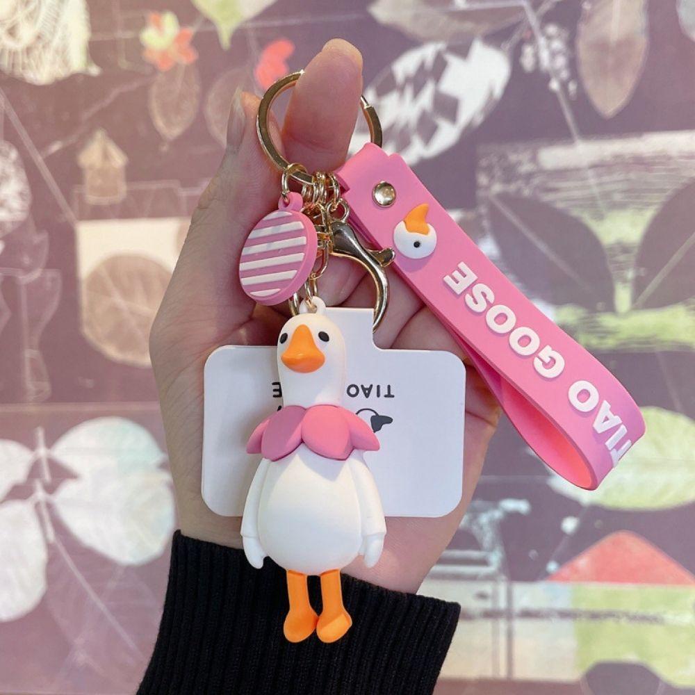 Móc Khóa Hình Ngỗng Hoạt Hình Sáng Tạo Dễ Thương Giá Đỡ