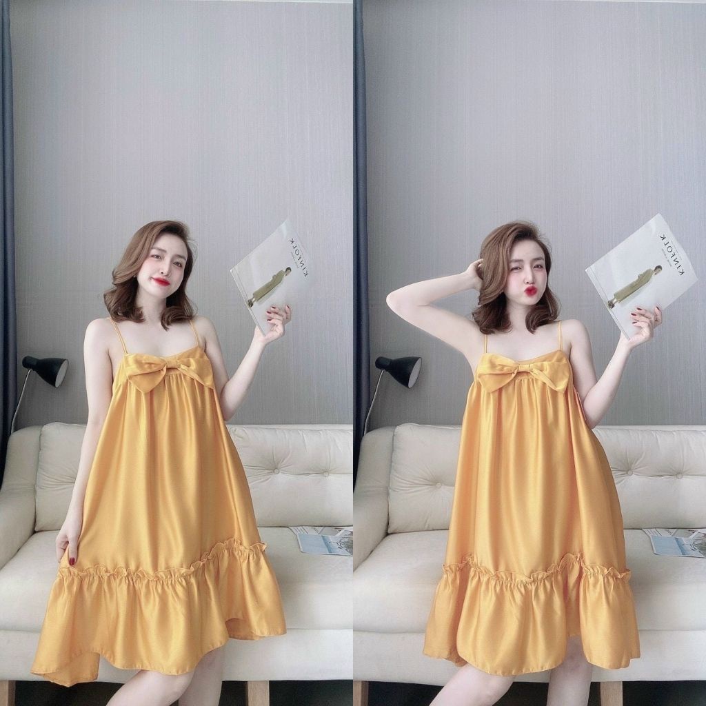 Váy ngủ sexy BIGSIZE ❣️FREE SHIP❣️ Đầm ngủ sexy lụa Latin Chất Siêu Mát Dáng Siêu Xinh &lt;75kg
