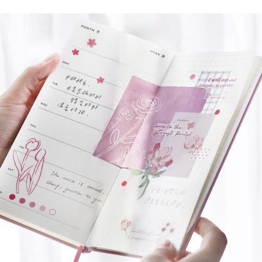 Sổ tay NOTE FOR Slim bìa cứng sổ kế hoạch planner phiên bản FLOWERS