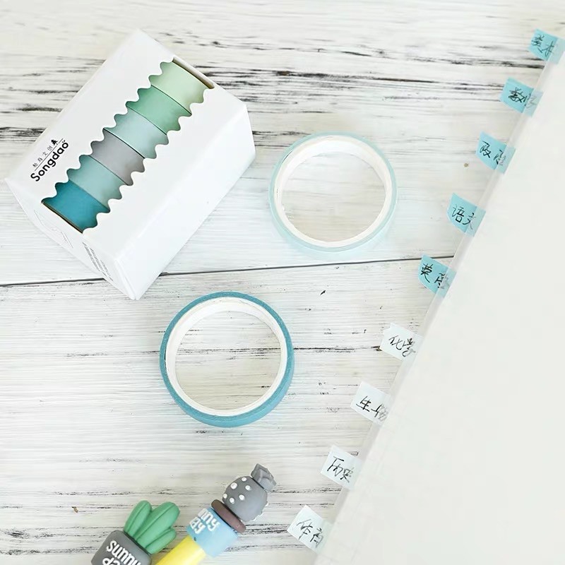 Set washi tape trang trí sổ theo tone màu