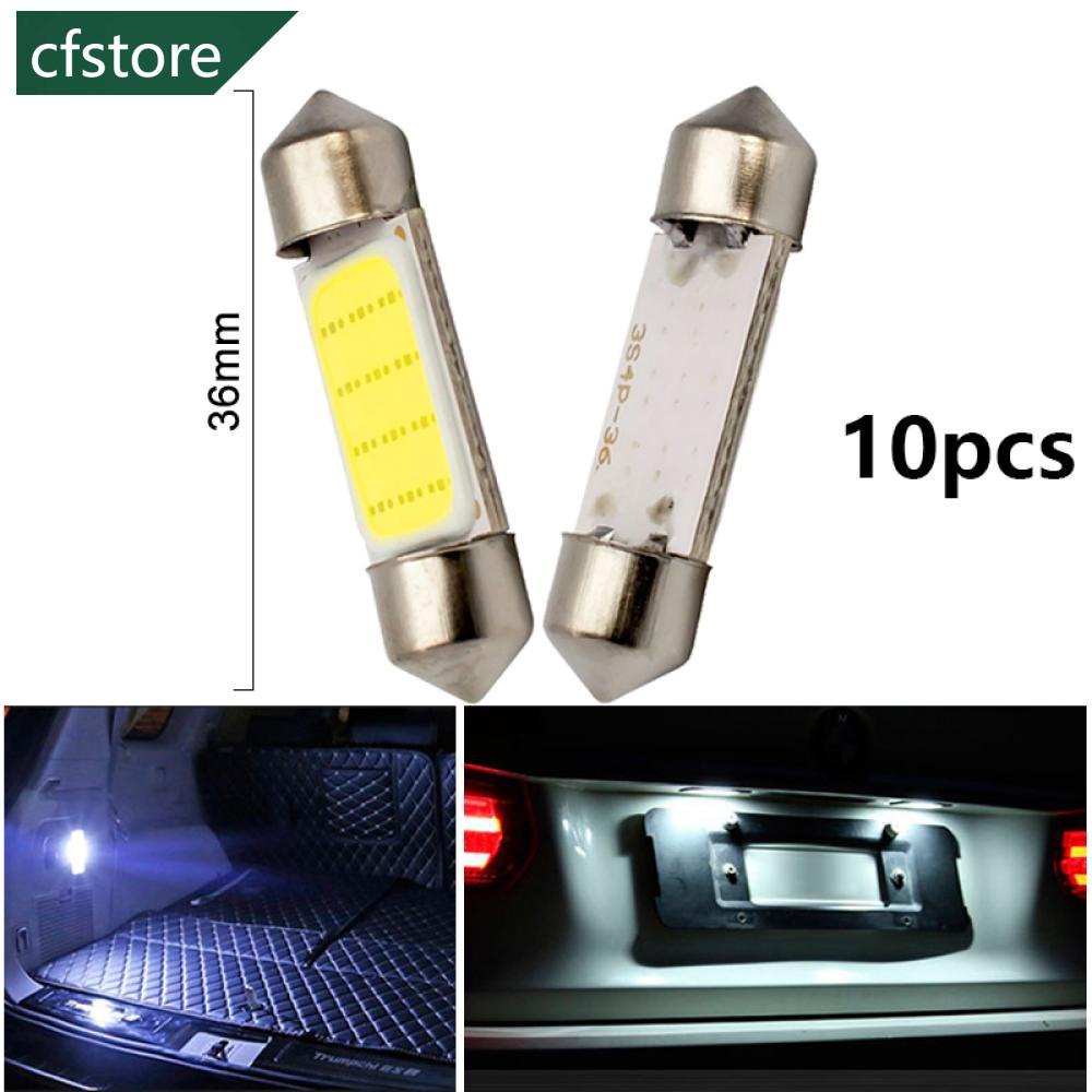 Set 10 Đèn LED COB C5W DC12V 31 / 36 / 39 / 41MM A6B5 Ánh Sáng Trắng Dành Cho Ô Tô