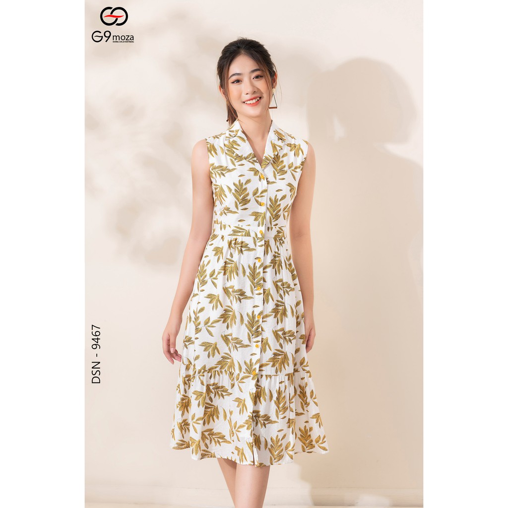 Đầm sát nách G9moza 9467 dáng xòe maxi chất lụa mềm, mát