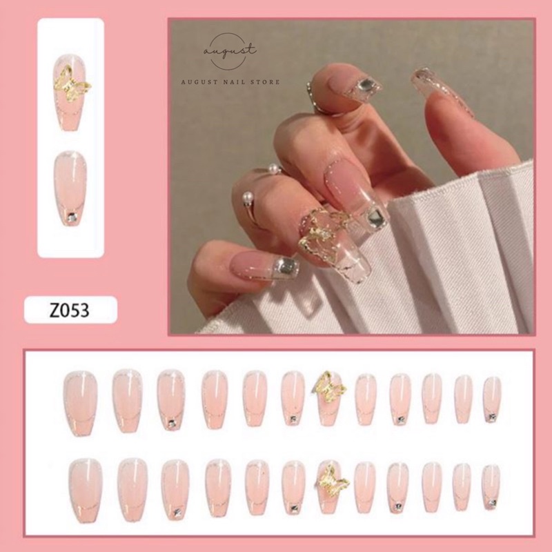 Mã Z051 - Z100 Set 24 móng tay giả gắn charm kèm keo dán móng chuyên dụng