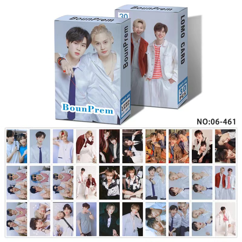 Hộp 30 Tấm Thẻ Hình Diễn Viên Thái BL KaoUp Ohm Pawat Bounprem Boompeak Chap DunBas