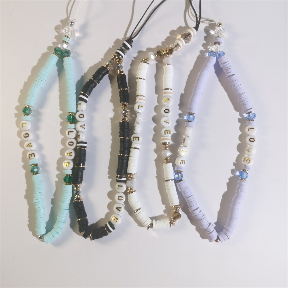 Dây Đeo Điện Thoại Bằng Acrylic Mềm Chống Thất Lạc Đính Hạt Ngọc Trai Phong Cách Bohemian