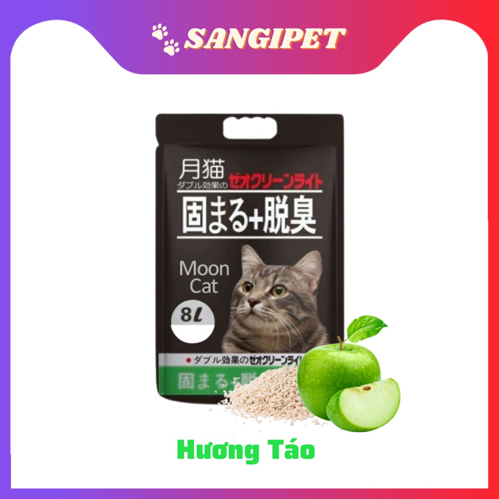 Cát mèo Nhật đen 8L, cát vệ sinh Moon Cat chính hãng (6 mùi hương)