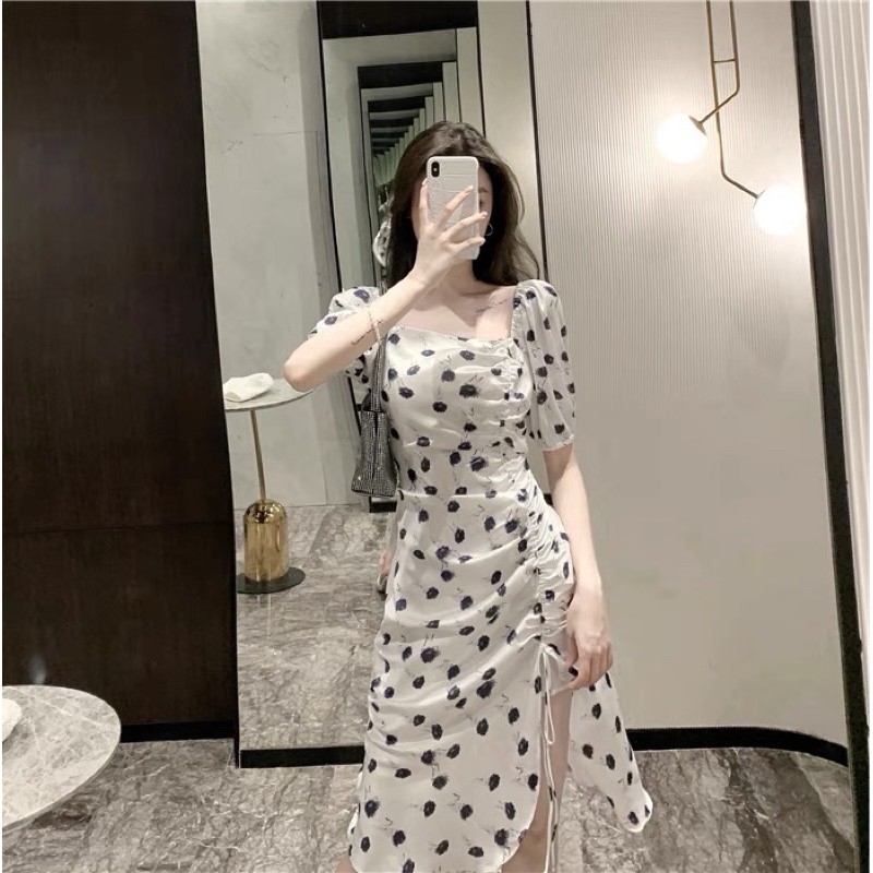 váy ôm tôn dáng chấm bi