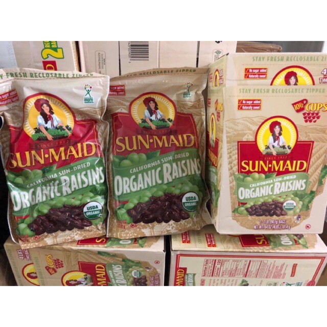 Nho khô hữu cơ Sunmaid 1,814kg  gồm 2 túi ,mỗi túi 907gr