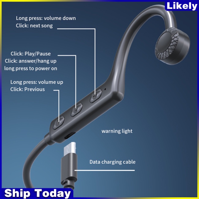 Tai Nghe Bluetooth Dạng Dây Vòng Qua Cổ Chống Thấm Nước Ks-19