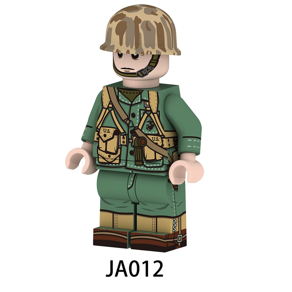 Minifigures Lắp Ráp Nhân Vật Lính Mỹ Trong Thế Chiến II Mẫu Mới Siêu Đẹp JA009 - JA014