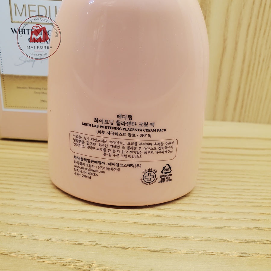 Sữa dưỡng body nhau thai cừu dưỡng trắng nâng tone MEDILAB Whitening Placenta Cream Pack Hàn Quốc