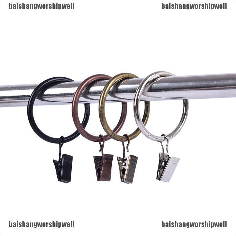 [baishangworshipwell♥]10PCS Home Decors High Qaulity Shower Curtain Rings Clamps Drapery Clips Window