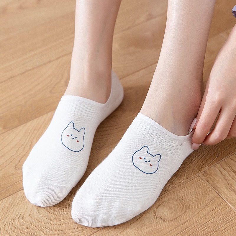 Tất Vớ Lười Unisex In Hình Thú Xinh Xắn