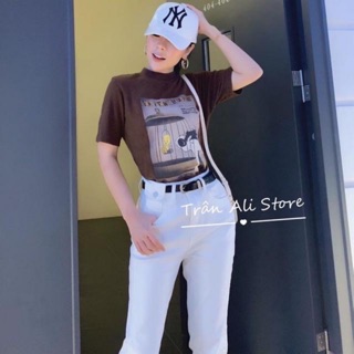 Quần baggy kaki khoá có nắp túi cạp cá tính