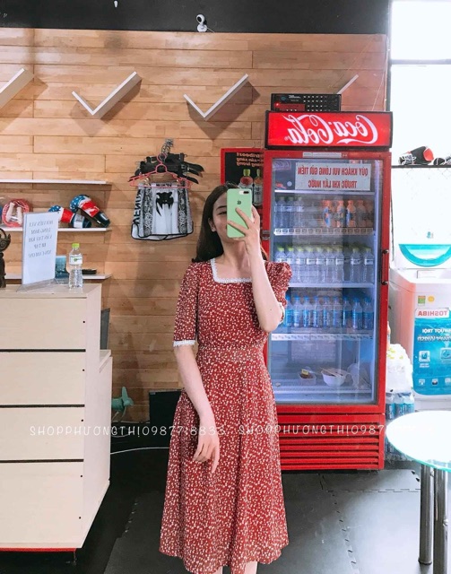 [Mã WASTMAY giảm 15% tối đa 30K đơn 150K] [VIDEO] Váy hoa nhí cổ vuông ren tay ngắn dáng mới- váy tiểu thư vintage | BigBuy360 - bigbuy360.vn