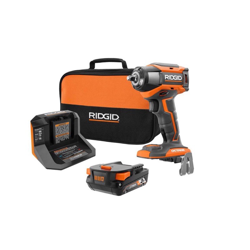 RIDGID Máy Vặn, Bắt Bulong 1/2 Pin 18v OCTANE Brushless Mid Torque R860011KSBN Nhập Mỹ New 100%
