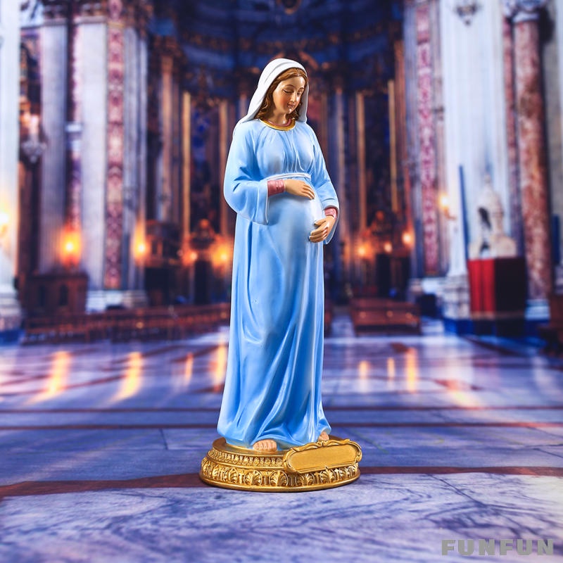 Tượng Đức Mẹ Mary 8 "Để Bàn Trang Trí Mô Hình Tượng Đức Mẹ Bầu Mary Jesus