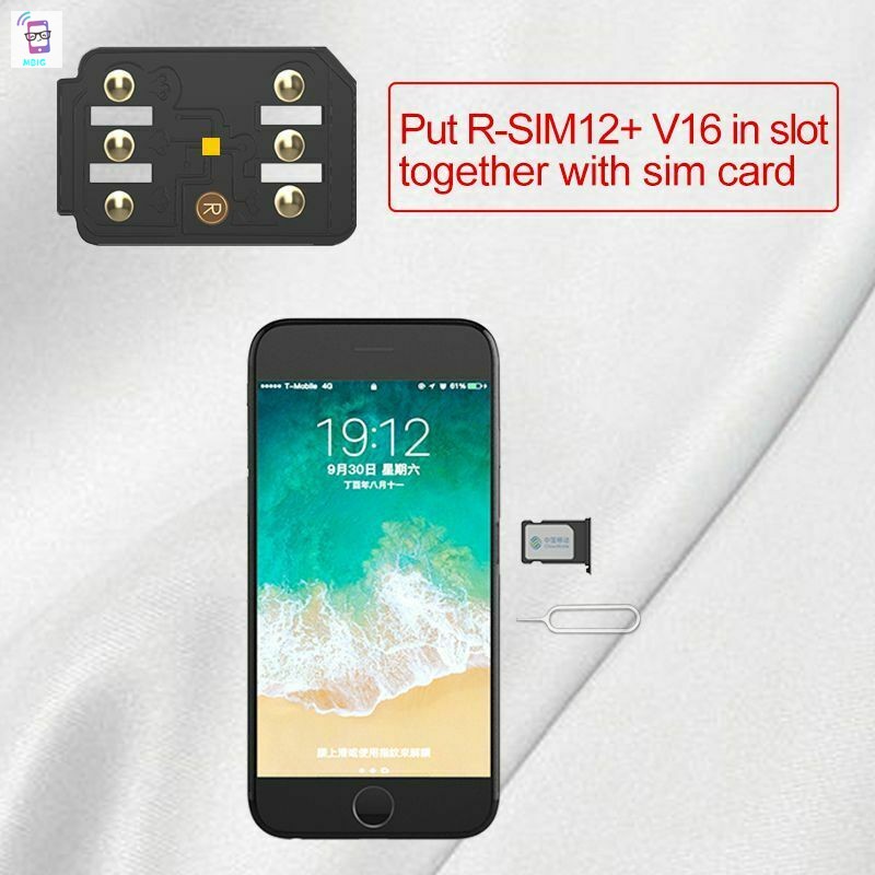 Sim unlocking nano MG R-SIM12+V16 cho iPhone X/XS/8/7/6 Plus 4G iOS 12.2