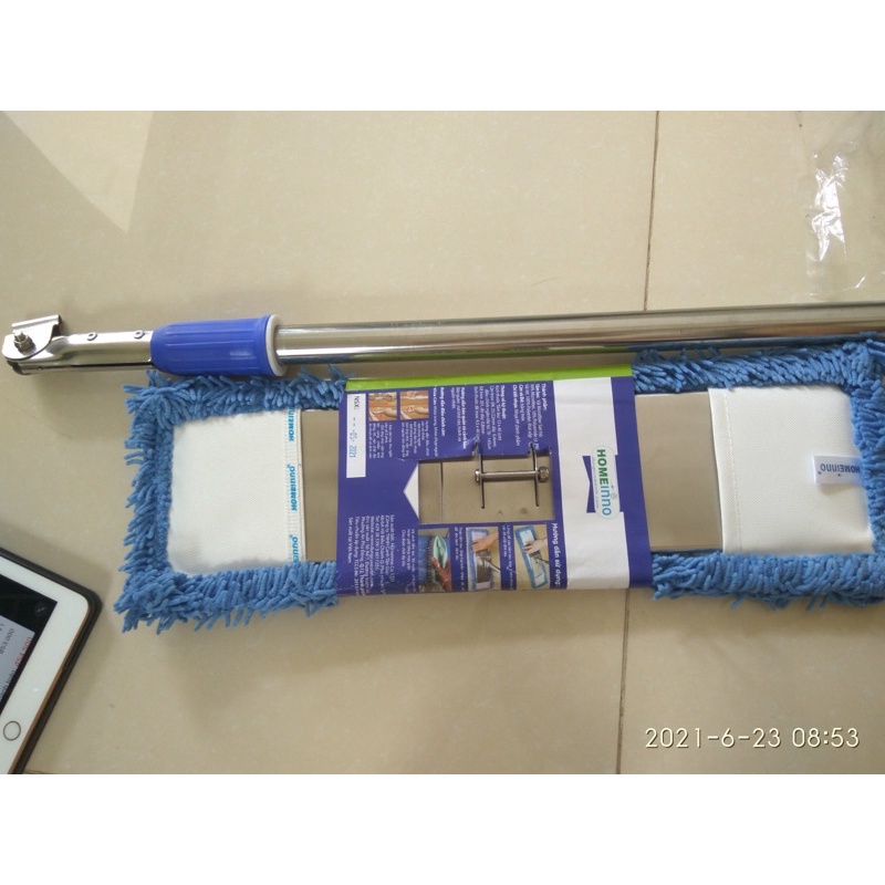 Chổi lau công nghiệp Homeinno - cây lau nhà cao cấp - Loại cán rút và kèm tấm lau 45 cm