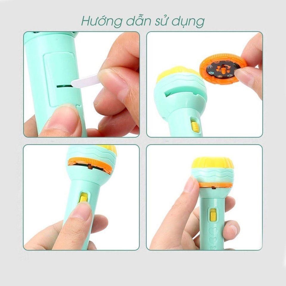 Đèn Pin chiếu hình -80 Hình Ngộ Nghĩnh cho bé