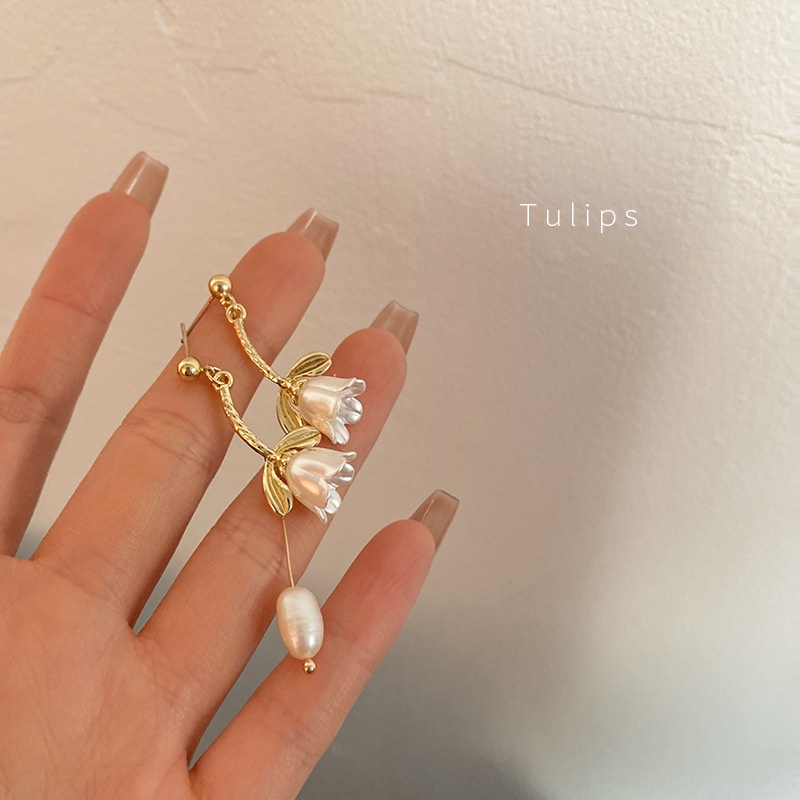 [Hàng Mới Về] Bông Tai Hình Hoa Tulip Đơn Giản Màu Vàng Thời Trang Mùa Hè Cho Nữ