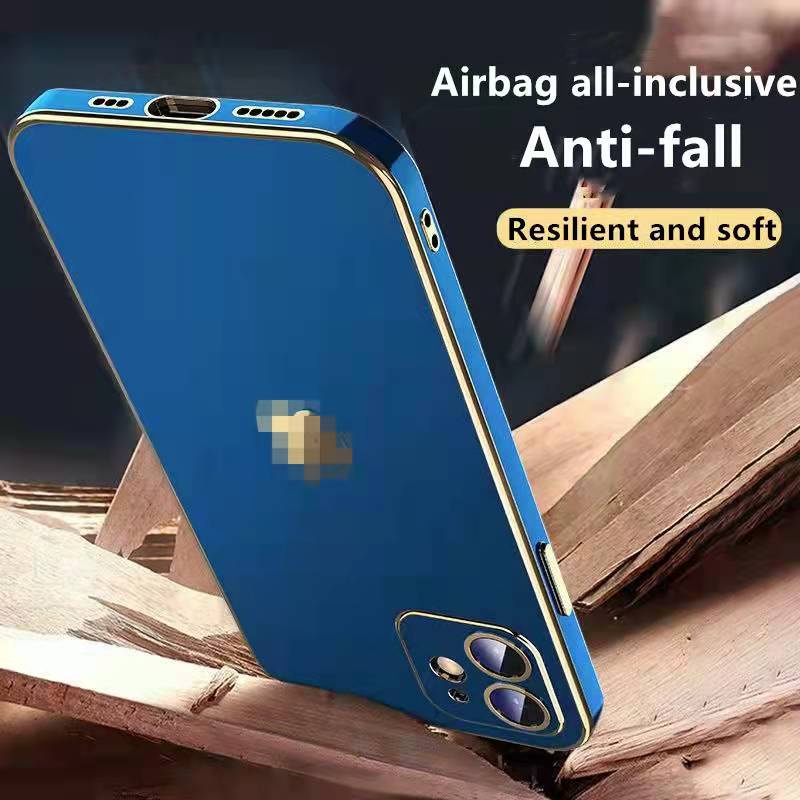Ốp điện thoại chống sốc mạ viền sang trọng thích hợp cho iPhone 13 12 11 Pro Max XR X XS MAX 7 8 Plus + miếng dán camera