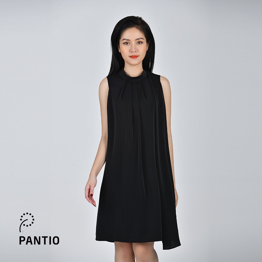 FDP52747 - Đầm dạo phố sát nách hoạ tiết hai màu - PANTIO