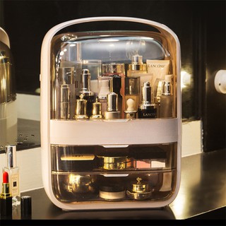 Hộp đựng đồ trang điểm đa năng xách tay cao cấp để bàn - Tủ đựng mỹ phẩm mini nhiều ngăn có nắp đậy
