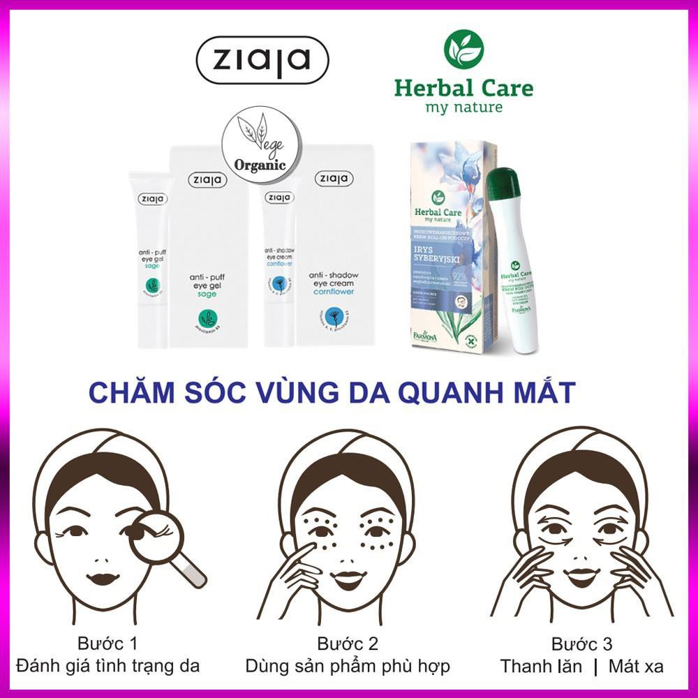 Bộ Sản Phẩm Chăm Sóc Vùng Da Quang Mắt ZIAJA - Hết Thâm Quầng, Tan Bọng Mắt, Xóa Nhăn, Làm Căng Da